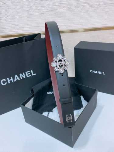 Chanel 春夏新款 小牛皮与黄铜Cc搭扣 精致细腻 光滑优雅 3.0Cm