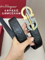 特 Ferragamo菲拉格慕男士专柜对版金属扣，头层牛皮双面外用腰带，商务通勤休闲场合均适合佩戴。3.5Cm