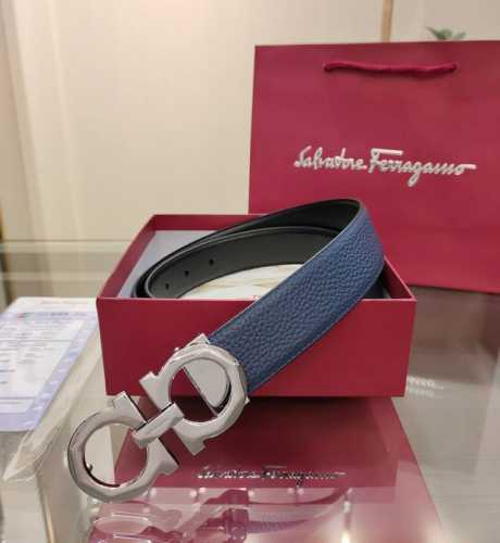 Ferragamo 菲拉格慕 双面进口牛皮，搭配精品铜扣，自行选择搭配，真材实料有质感，时尚经典不失风范 ，长短可自行裁剪