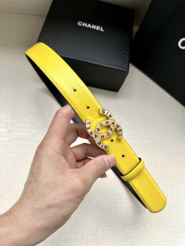 特 宽度3.0Cm Chanel 香奈儿两面原版碰纹牛皮搭配金 银色精品五金配件！