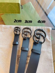 新品gucci古驰法国原厂进口皮料，黑色小牛皮 品质毋庸置疑 没有更好 只有最好 男士4.0㎝ 情侣款