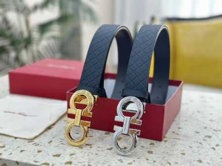 Salvatore Ferragamo菲拉格慕 3.5Cm高级定制款男士皮带 自行选择搭配 双面头层牛皮，黑色咖啡，一条顶2条。真材实料 很有质感 时尚经典不失 - 点击图像关闭