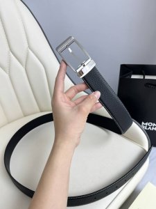 特 Montblanc万宝龙 宽3.5Cm 采用头层牛皮 精品针式扣头 自由裁剪商务休闲