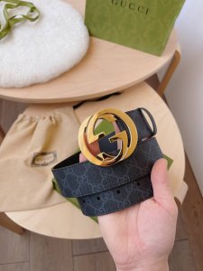 特 古驰 全套包装 专柜同款 宽度38Mm 大饼双g扣 带身使用官方头层南非牛皮搭配进口防水面料 超细致精手