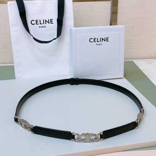 特 Celine购入正品开发、独家首发 Triomphe Gourmette小号taurillon皮革可调节腰带、配有滑动式皮带 双面进口小牛皮 适用于高腰或中
