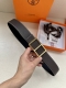 特 爱马仕Hermes男士腰带 进口手掌小牛皮 车白线 精钢精品五金 双面可用 宽3.8Cm
