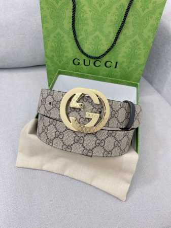 特 Gucci 高端定制男士原单皮带，海外限量定制款式，顶级原厂材质复刻，体现腰间贵族的一款必备腰带，宽度4.0Cm - 点击图像关闭