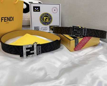 皮带：Fendi.芬迪..顶级原单复刻. 腰带：百分百头层牛皮，保证真皮。双层ff陶瓷工艺镶嵌设计24K纯钢扣，永不掉色涂鸦彩绘图案艺术正反双面使用商场专柜同等 - 点击图像关闭