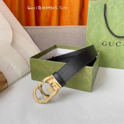 特 古奇 Gucci进口小牛皮，手感细腻柔软，搭配纯钢自动精品扣，男士必备！宽度：3.5Cm