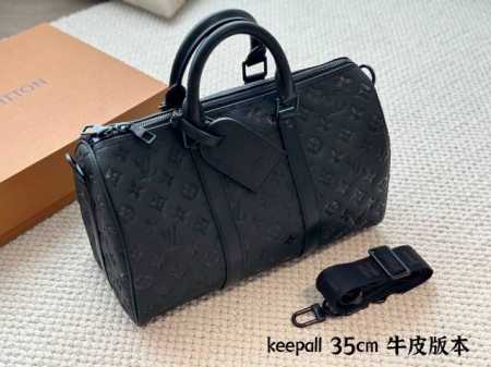 顶级原单 纯牛皮 男帅女飒！！Lv Keepall35 真的泰裤辣 路易威登 Keepall 35 黑色老花有辨识度又低调 City的行李牌整个包包有不单调 尼 - 点击图像关闭