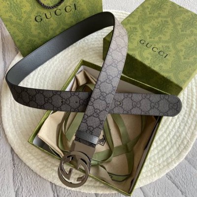 Gucci古奇专柜新款，双面进口原厂牛皮，搭配精品五金旋转扣头，可双面使用，宽度3.8Cm，经典永不过时款，潮流百搭！