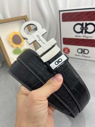 品名：菲拉格幕 自动带 材质：原单牛皮腰带 百分百头层牛皮腰带保证真皮，24K纯钢扣，专柜原单品质、做工精细，时尚大牌，送人自用首选 包装： 请认准如图专柜包装