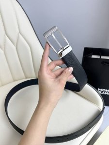特 Montblanc万宝龙 宽3.5Cm 采用头层牛皮 精品针式扣头 自由裁剪商务休闲