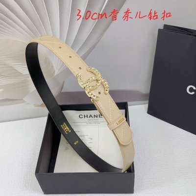 3.0Cm香奈儿腰带，双面头层牛皮，长度：.75.80.85.90.95.100.欧，满钻五金铜扣原版开模定制庆祝]