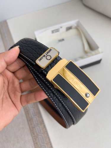 品名：万宝龙.Montblanc原单 腰带 自动皮带 型号：自动带，原版新款纯钢材质自动扣，双面头层牛皮实物拍摄， 材料：百分百头层牛皮，保证真皮。专柜同等质量