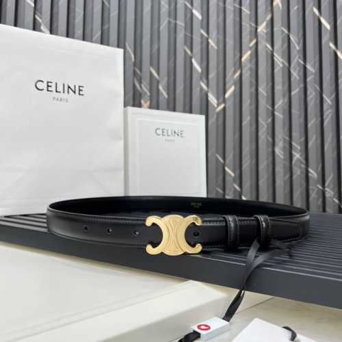 特P150 官网款 赛琳Celine Ss20新款凯旋门Logo 韩版时尚腰带皮带 男士女士通用 宽度2.5Cm 树膏皮