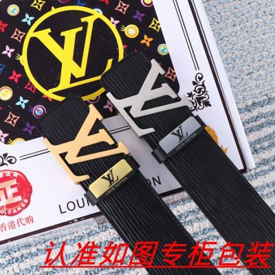男士腰带：Lv 路易斯登 原单 男士皮带：百分百头层牛皮，保证真皮。24K纯钢扣双面可用专柜同等质量， 送人自用首选 包装： 请认准如图专柜包装，赠送打孔器，银