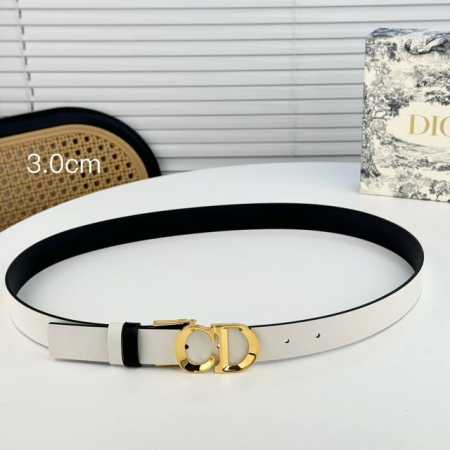 Dior 24早春新款 C D搭扣黄铜腰带扣，小牛皮腰带 双面佩戴 经典永存 3Cm - 点击图像关闭
