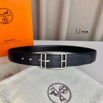 特 HermèS 爱马仕针扣 原单品质 进口头层牛皮 黑色荔枝纹搭配黑色平纹 32Mm宽 双面可用 配官网H亮金 亮银扣