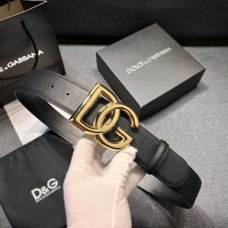 特 DG。 宽4.0cm DOLCE GABBANA杜嘉班纳DG新品DG头牛皮简约百搭男士皮带腰带 - 点击图像关闭