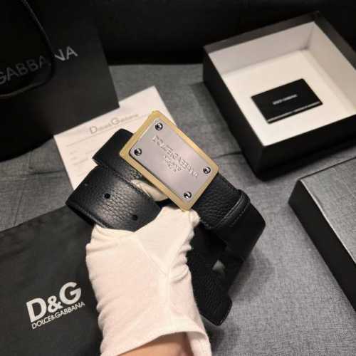 Dg 宽4.0Cm Dolce&Gabbana 新款 进口荔枝纹牛皮 Lux 鞍皮腰带，雅致配饰，搭配双电镀标牌