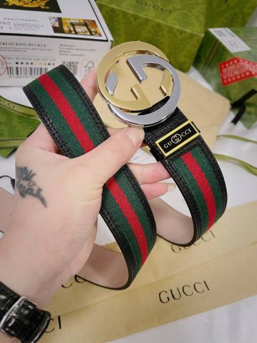 皮带 古奇.Gucci顶级复刻- 腰带 古驰-原单品质百分百进口原厂头层牛皮 保证真皮 24K双色纯钢扣红绿布系列 双面可用专柜同等质量 送人自用首选 包装 请