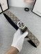 特 宽度4.0 Gucci 經典款G家花面带身头层皮底；搭配经典款旋转扣、採用精挑細選進口頂級牛皮，手感柔軟細膩！金白枪三色可选！