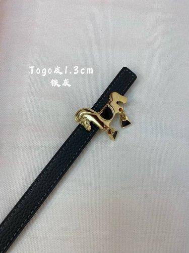 官网同步-Hermes-Glenan皮帶扣&雙面皮腰帶 13Mm 鍍鈀金属皮带扣 小牛皮双面腰带