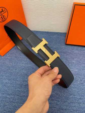 爱马仕 Hermes 原单爱马仕，宽3.8Cm进口原版皮带身，双面可两面用，精品电镀五金 ！ - 点击图像关闭