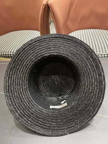 Dior迪奥2025新款草帽 平顶拼色草帽 头围57Cm
