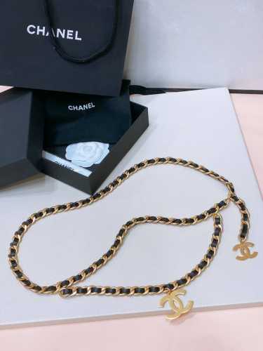 特 -Chanel 黄铜金属.经典链条Logo腰链 精致优雅 均码 2层链 简单不显单调 大爆款回货！