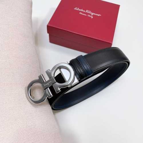 特 Ferragamo.菲拉格慕 全套包装 宽度3.5Cm 高级定制款男士皮带 双面进口牛皮 可双面使用 自行选择搭配 真材实料 很有质感 时尚经典不失