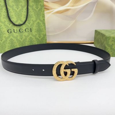 Gucci 3.0 新款Cc压花铜扣配双面头层牛皮，时尚百搭，商务休闲！