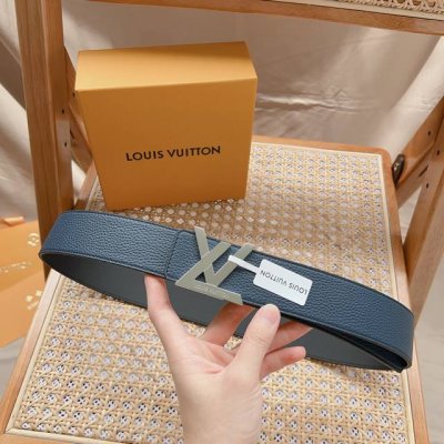 Lv 4.0Cm新款男士双面腰带 带身采用粒面效果 纯铜五金搭配高端简约大气 顶级