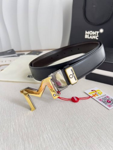 品名：万宝龙.Montblanc原单 腰带 皮带 型号：挂扣，新款原版经典精品双色挂扣，实物拍摄，原版头层牛皮 材料：百分百头层牛皮，保证真皮。双面可用专柜同等
