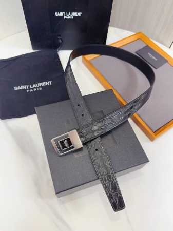Saint Laurent 圣罗兰女士腰带皮带 原厂精密电渡扣头，意大利原厂皮，宽2.5Cm，代购级 - 点击图像关闭