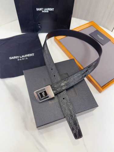 Saint Laurent 圣罗兰女士腰带皮带 原厂精密电渡扣头，意大利原厂皮，宽2.5Cm，代购级