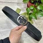 Gucci.古驰 3.8Cm进口小牛皮压花, 专柜正品1:1完美复刻. 原版底皮, 采用热压印技术的Gucci Signature皮革精制而成，触感厚实，印花图