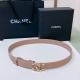 特 Chanel 24S Cc 树脂黑 字母 Logo搭扣 黄铜金属小牛皮腰带 手感柔软 细腻 3.0Cm