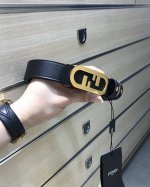 配送专柜包装 打孔针 特批新款 Fd 宽30Mm 支持Nfc 芯片扫描，标志造型宽皮带，原版铆钉钢扣，进口原版小牛皮配制黑色专用料制成，镀金表面金属制品，品质保