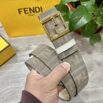 图片包装+10 Fendl 芬迪 专柜同款 宽3.8Cm 原版定制布料 Ff图案布料材质 米白色皮革内衬 单钉镀钯金属配件 时尚潮流 经典系列