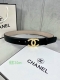 宽度3.0cm Chanel 香奈儿 特级进口小牛皮内衬原版磨砂底，饰有金 银色花纹金属logo花纹钢扣。