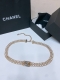 Chanel 25早春链条腰带 金属与树脂黑 白 Cc经典Logo镂空标志 浅金色金属 均码