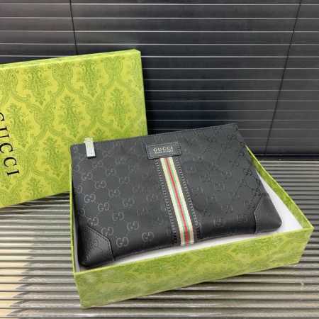 Gucci 古奇 帆布手拿包 夹包 男包 顶级做工 高端品质 配送礼盒 规格 27 X 17 Cm - 点击图像关闭