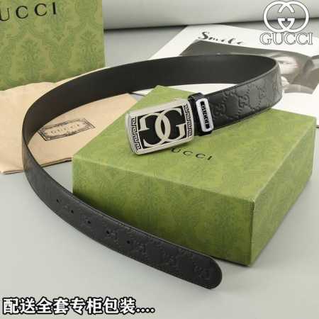高端品質，實物拍攝 批p 配全套包裝 品牌：Gucci海外原單 扣頭材質：雙色純鋼扣 帶身材質正面：38Mm寬度採用雙面進口頭層 - 点击图像关闭