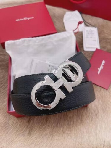 配全套包装礼盒 Ferragamo菲拉格慕 正品尺寸3.5Cm意大利原厂进口皮 贸易订单出口意大利 秒杀市场货随便找皮做货 百分百专柜纯铜扣原厂电镀 码数长度可