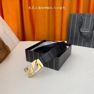 杰～尼亚原版小牛皮，手感细腻柔软，搭配纯钢自动精品扣，男士必备！宽度：3.5Cm