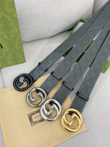 Gucci.古驰 全套包装 3.8Cm 专柜正品1:1完美复刻. 原版带身, 搭配精品扣，触感厚实，印花图案清晰.