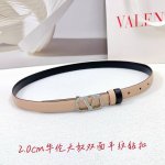 2.0Cm 华伦天奴双面平纹腰带，双面头层牛皮皮料，长度：.75.80.85.90.95.100欧，铜五金钻扣原版开模定制庆祝]