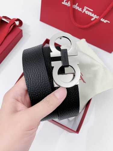 特 Ferragamo.菲拉格慕 全套包装 支持Nfc扫码 宽度3.5Cm 高级定制款男士皮带 双面进口牛皮 可双面使用 自行选择搭配 真材实料 很有质感 时尚